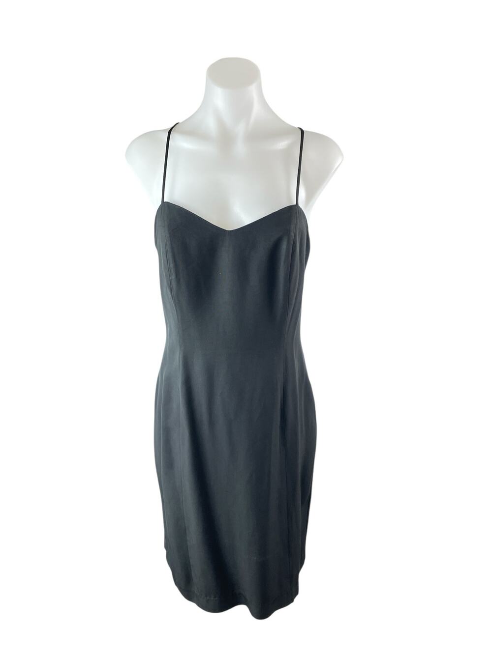 Joseph Ribkoff Black Sleeveless Cami V Neck Camisole Tank Mini Sheath Dress 8